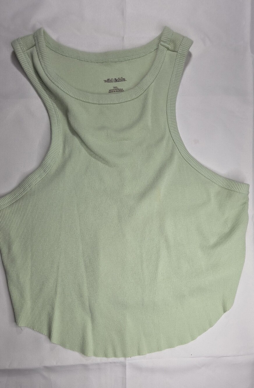 Wild Fable Sage Green Ribbed Cropped Tank Top Size XXL Rn 17730 Sku 0306